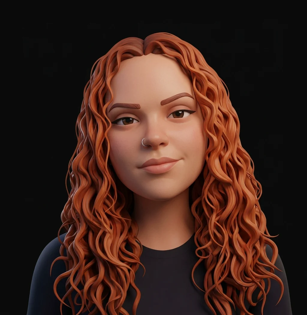 Retrato ilustrado de Brenda Freitas